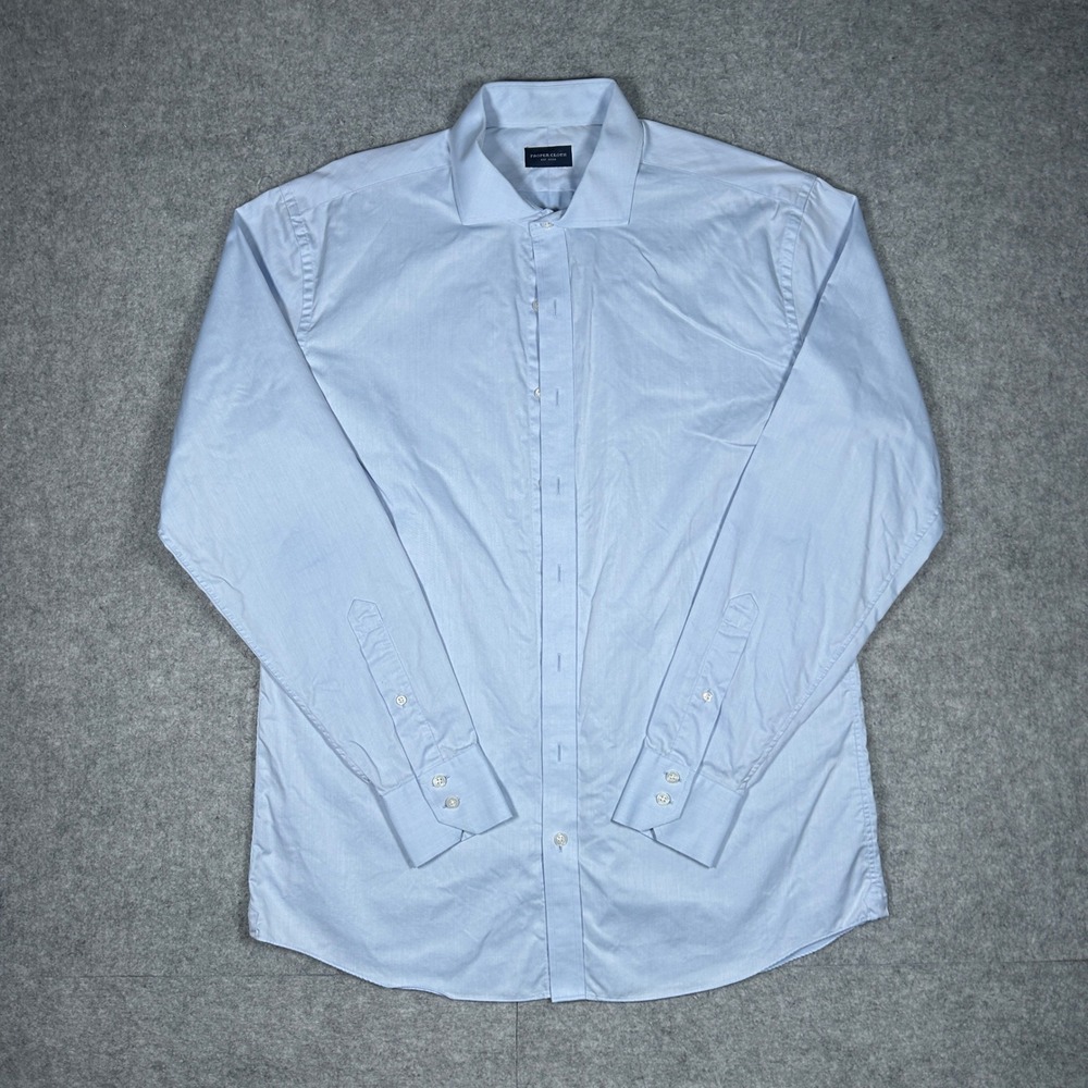 Proper Cloth dress shirt mens 17.5 Light Blue long sleeve button down business